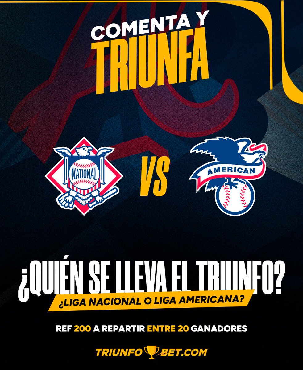 🎉 ¡EL ALL STAR GAME YA ESTÁ AQUÍ! ⚾️
Los mejores jugadores de la Liga Americana y la Liga Nacional se enfrentan en un duelo único… ¡digno de las GRANDES LIGAS! Y tú también puedes ser un triunfador. 💥
Participa por tu oportunidad de ganar siguiendo estos pasos:

1️⃣ Comenta