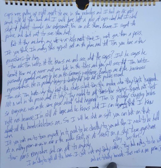 BREAKING - The letter from Politcal assassin Vance Boelter sent to FBI director Kash Patel has been released, in it he claims Minnesota Governor Tim Walz and police were involved in the killings.