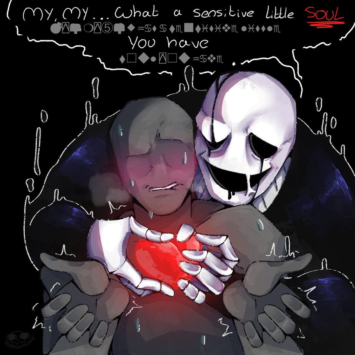 skeletonslewd's tweet image. Gaster experimenting with the players soul
 #gaster #deltaruined #deltarune34