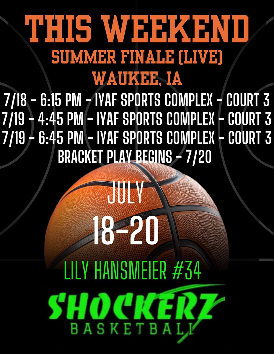 Lily Hansmeier (@hansmeierlily) on Twitter photo Last tournament this weekend for basketball!
<a href="/mikemillsnc/">Mike Mills WBB College Recruiting</a>
<a href="/ShockerzGBB/">Shockerz Basketball</a> Last tournament this weekend for basketball!
<a href="/mikemillsnc/">Mike Mills WBB College Recruiting</a>
<a href="/ShockerzGBB/">Shockerz Basketball</a>