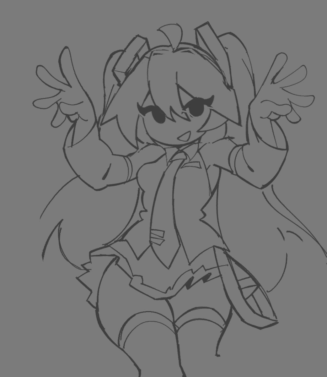 blenurr3's tweet image. Sketch for the old Miku art