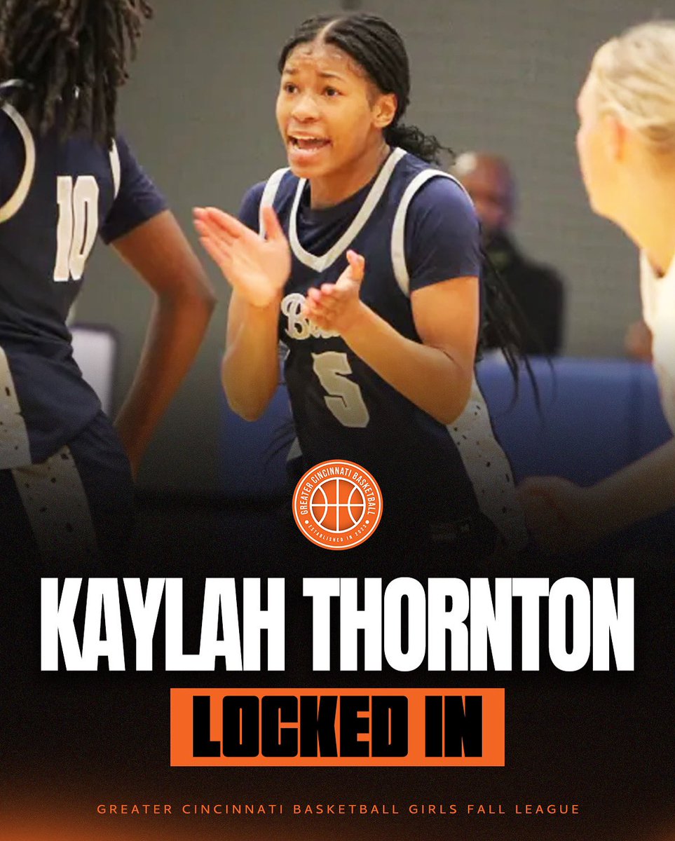 𝐋𝐎𝐂𝐊𝐄𝐃 𝐈𝐍 🔒

2026 Kaylah Thornton (<a href="/ThorntonKaylah/">Kaylah Thornton</a>) is back for another year in the GCB Girls Fall League! The 5’9 guard is one of the top players from the Dayton area and holds several Division I offers. 

Secure your spot at gcbgirlsleague.com

#GCBGirlsLeague