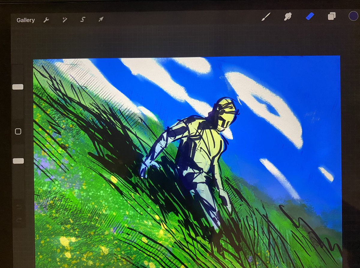 jbgood777's tweet image. just sketching without any plan. it’s cool to work in colour sometimes