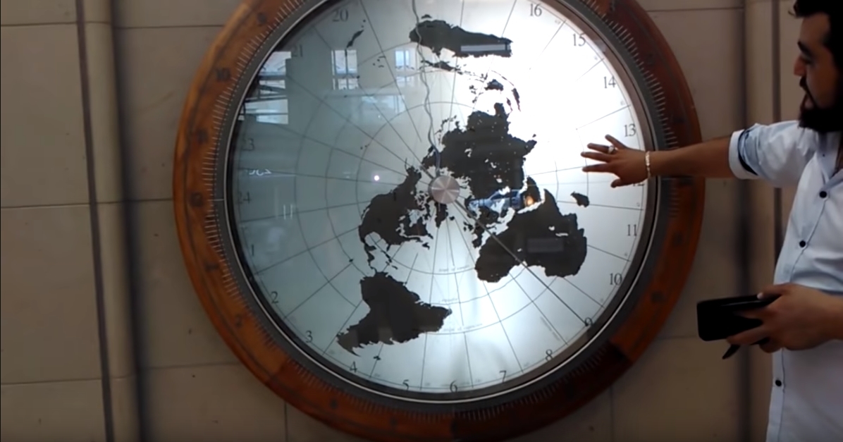 Flat Earth clock. Darling Harbour, Sydney