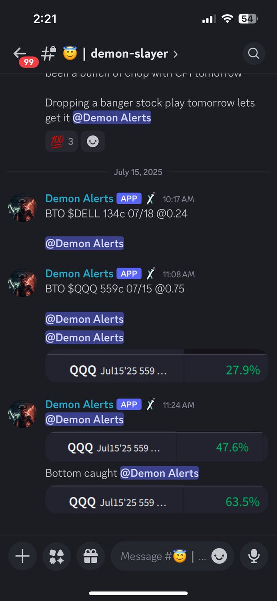 SpxSlayers's tweet photo. Todays Recap at SpxSlayers
one of the analyst walked away with $15k today. all with $SPX

Winrate: 88.24%
🟩 $SPX - 6265p | +145.80%
🟩 $UBER - 91p | +133.00%
🟩 $SNOW - 205p | +14.00%
🟩 $QQQ - 559p | +110.00%
🟩 $QQQ - 558p | +41.00%
🟩 $SPX - 6265p | +72.50%
🟩 $SPX - 6280c | +12.90%
🟩 $SPX - 6270c | +25.00%
🟩 $SPX - 6260c | +61.50%
🟩 $GLD - 307c | +12.80%
🟩 $SPX - 6255c | +17.20%
🟩 $SPX - 6255c | +88.00%
🟩 $SPX - 6260c | +75.00%
🟩 $QQQ - 559c | +63.50%
🟥 $SPX - 6280c | 0.00%
🟥 $SPX - 6315c | 0.00%

Lock in 🔐 ⬇️
