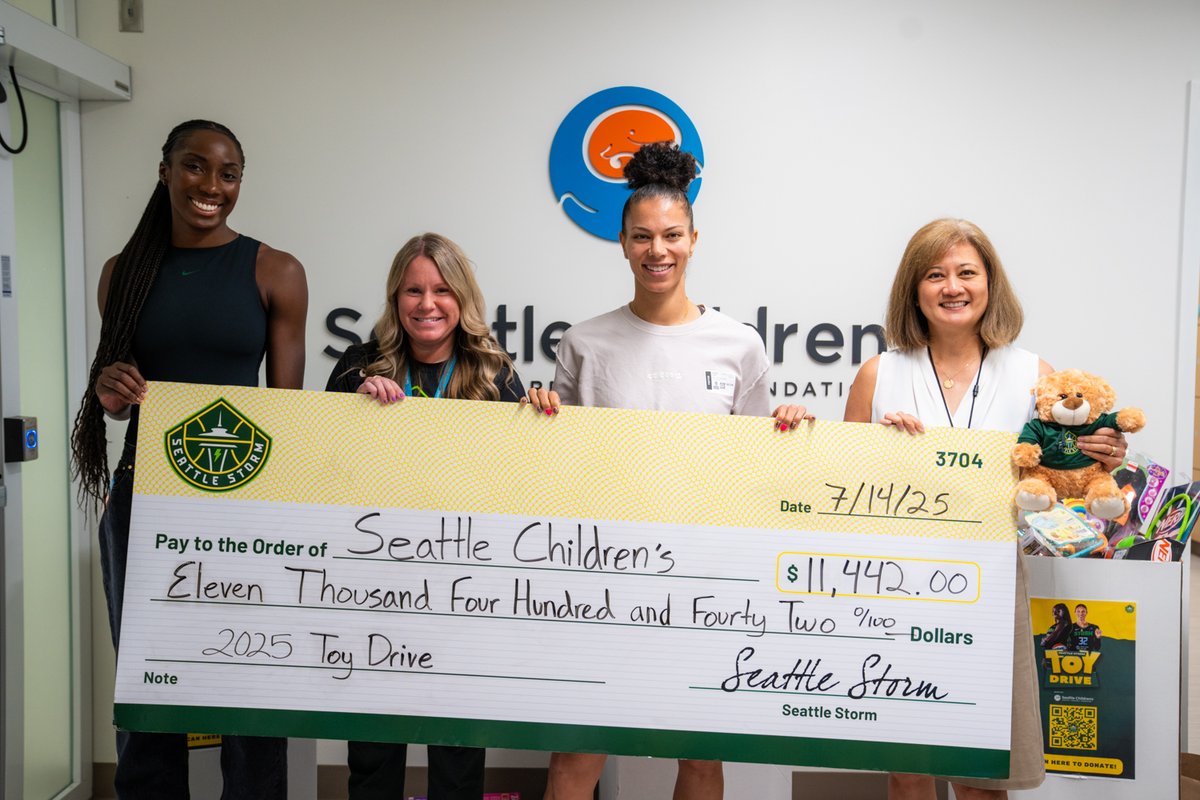All for the kids 💚

Alysha and Ezi visited Seattle Children’s to deliver toys from our biggest Toy Drive yet! Thanks to our amazing fans who donated a record breaking 1,010 toys and $11,442 in support of Seattle Children’s!