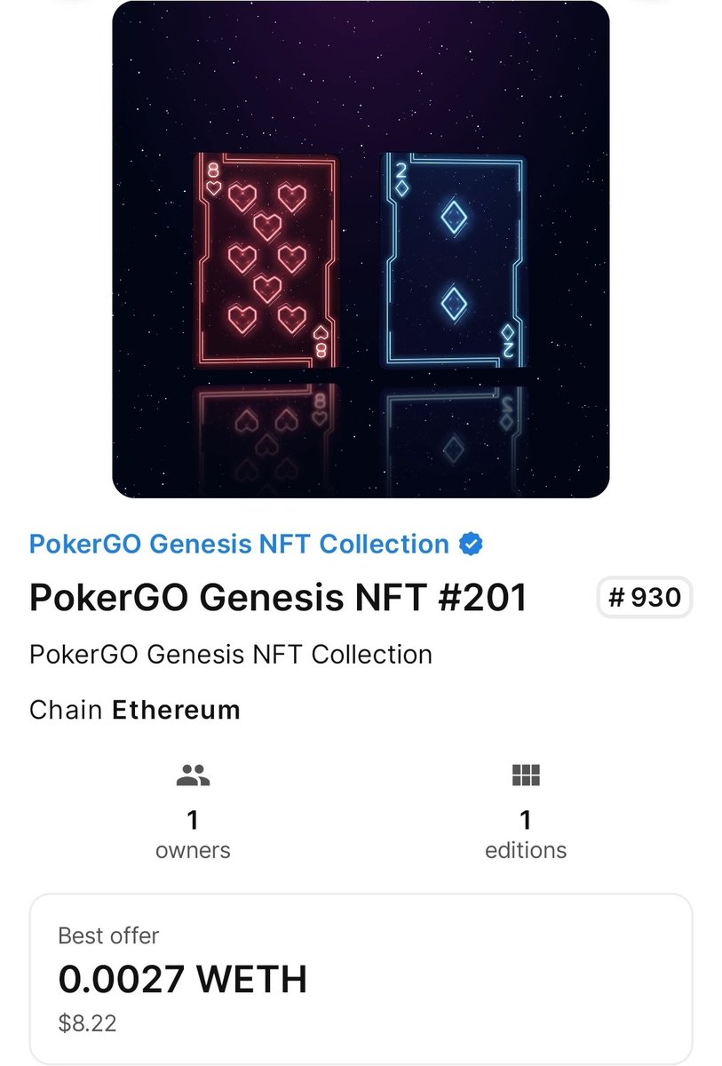 NFTPokerChampionship (@nftpokerevents) on Twitter photo Want to watch the <a href="/WSOP/">WSOP - World Series of Poker</a> #MainEvent, but don't have a <a href="/PokerGO/">PokerGO</a> subscription?
We're giving away a <a href="/PokerGONFT/">PokerGO NFT</a>!
(Holders are eligible for complimentary PokerGO access!)
Share this post for your chance to win!
Winner drawn at 3pm PT!
(*Must have an ETH wallet to receive NFT) Want to watch the <a href="/WSOP/">WSOP - World Series of Poker</a> #MainEvent, but don't have a <a href="/PokerGO/">PokerGO</a> subscription?
We're giving away a <a href="/PokerGONFT/">PokerGO NFT</a>!
(Holders are eligible for complimentary PokerGO access!)
Share this post for your chance to win!
Winner drawn at 3pm PT!
(*Must have an ETH wallet to receive NFT)