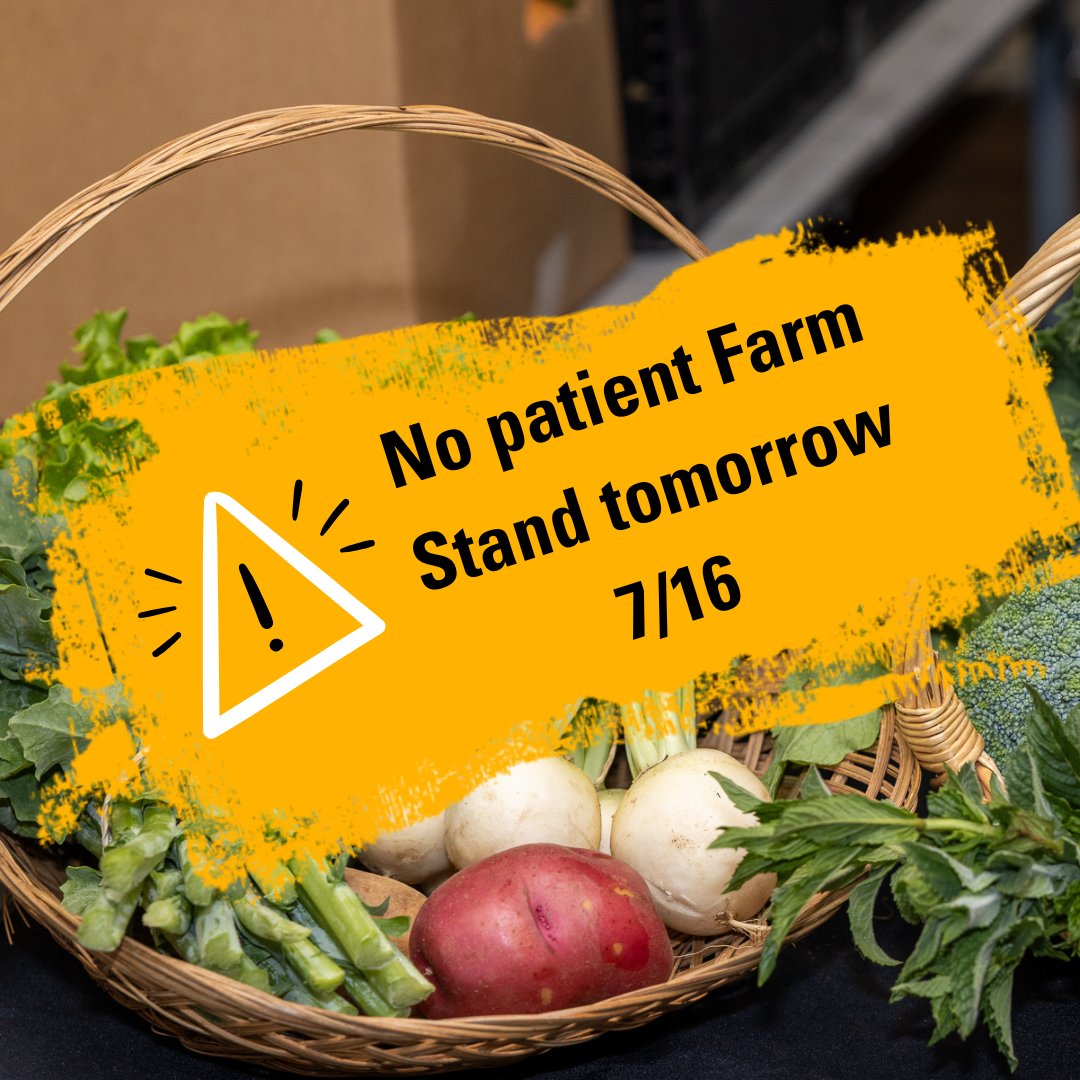 VCUMassey's tweet image. Heads up - there is no patient farm stand tomorrow🚨 But don't worry, Shalom Farms will be back on 7/23! We'll see you next week at the Adult Outpatient Pavilion!