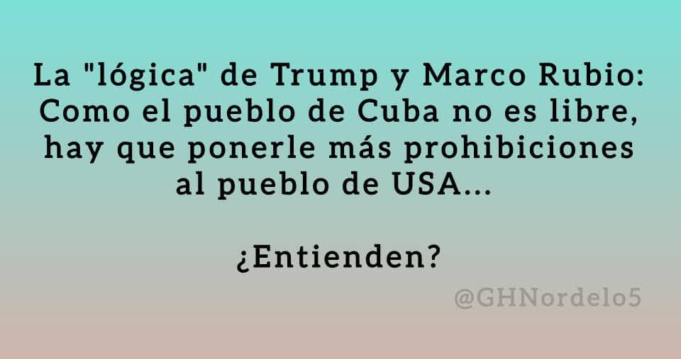 Lo cierto es que -con el cuento de que "Cuba no es libre"- cada vez a los norteamericanos, y a los cubanos en #USA, les prohíben más  cosas... #Cuba #CDRCuba #CubaEstáFirme