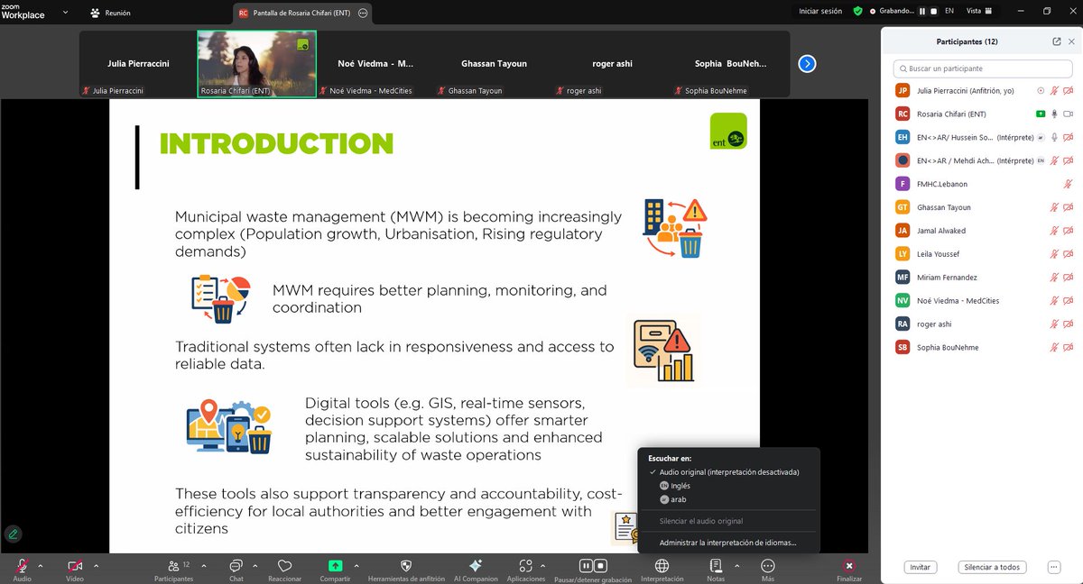 MedCities's tweet image. ♻️ The 2nd webinar of the Working Group on #WasteManagement introduced a specific IT tool to support #municipal solid biowaste management. This was the last webinar of this #WM working group. The programme also foresees mentoring activities for some of the members as next steps.