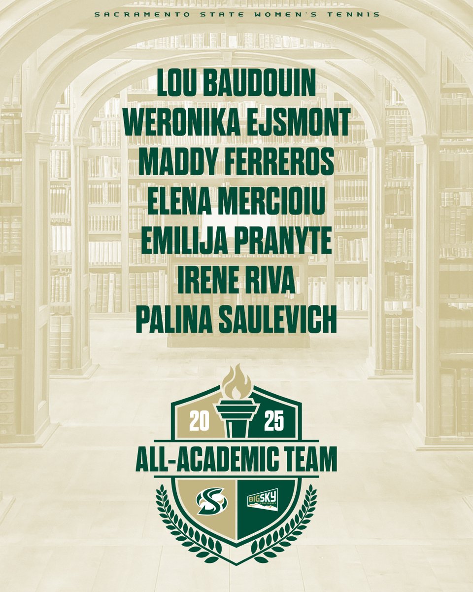 Sacramento State Women’s Tennis (@sacstatewtennis) on Twitter photo 𝙃𝙊𝙍𝙉𝙀𝙏 𝙎𝘾𝙃𝙊𝙇𝘼𝙍𝙎📚🌟
Honoring the 7⃣ women's tennis Hornets named to the
<a href="/BigSkyConf/">Big Sky Conference</a> Spring All-Academic team for the 2024-25 school year #StingersUp 𝙃𝙊𝙍𝙉𝙀𝙏 𝙎𝘾𝙃𝙊𝙇𝘼𝙍𝙎📚🌟
Honoring the 7⃣ women's tennis Hornets named to the
<a href="/BigSkyConf/">Big Sky Conference</a> Spring All-Academic team for the 2024-25 school year #StingersUp