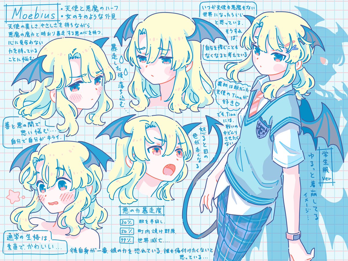 hiro046K's tweet image. オリキャラの設定考えてみました❣️
自分の好きなものってほとんど絵に出てるとは思うけど、こうして言語化すると少し恥ずかしい…💦
過去に好きだった漫画やアニメの影響ある気がする…
#OC #originalcharacter #オリキャライラスト