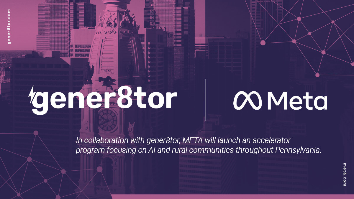We’re excited to announce a gBETA accelerator partnership with <a href="/Meta/">Meta</a> in Pennslyvania! 

This programming will support startups in rural Pennsylvania who are innovating through AI. Thank you to <a href="/joel_kaplan/">Joel Kaplan</a>  who announced this morning as part of the inaugural Pennsylvania Energy &amp;