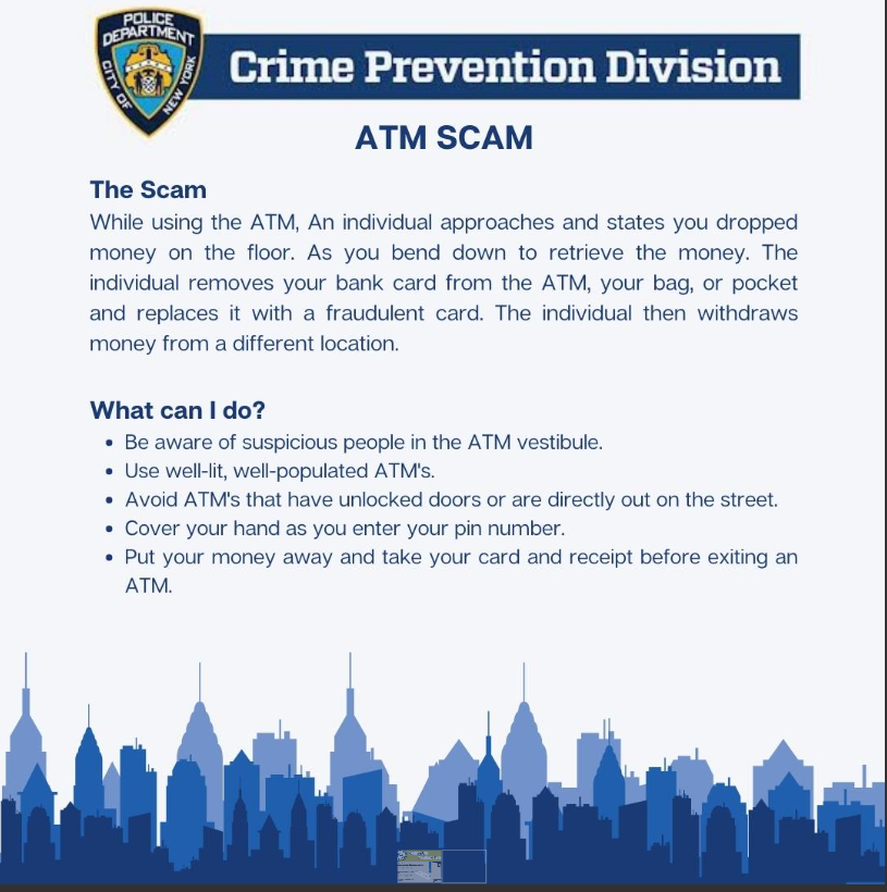 Be aware of your surroundings at all times, especially when doing your transactions at an ATM. 🚨
