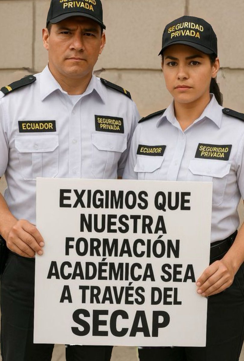 🔵🔵🔵
Los ciudadanos q aspiran a ser #Guardias y quienes ya lo somos, hemos sido VÍCTIMAS d un sistema de capacitación mediocre y obsoleto 
👉Por esta razón y tal como dispone la LEY ORGÁNICA DE VIGILANCIA, q sea el <a href="/secap_ec/">SECAP</a> q nos capacite 
<a href="/ivonneabogada/">Ab Ivonne Nuñez</a> 
<a href="/MinInteriorEc/">Ministerio del Interior Ecuador 🇪🇨</a>