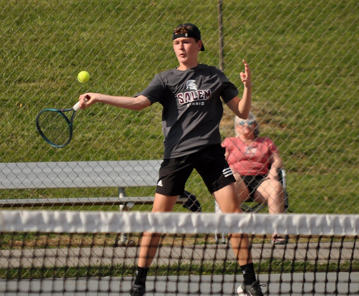 Salem junior Drew Perez was honored by the #SalemVA School Board tonight after he completed a perfect tennis season winning the Class 4 boys singles state title. He did not lose any singles matches all year, and he did not lose a single set in the postseason. <a href="/SalemSpartans/">Salem High School</a>
