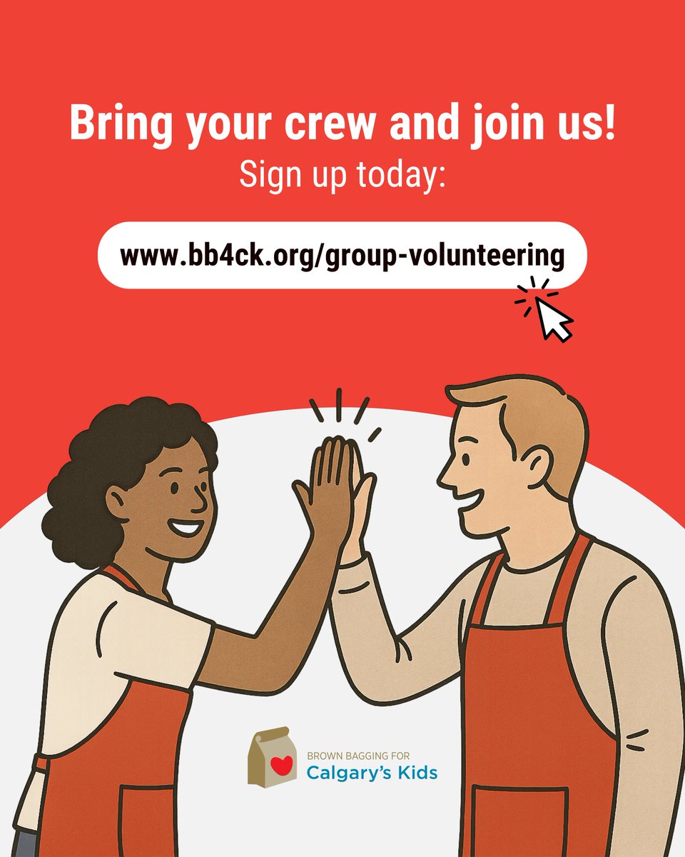 📢 Group volunteer shifts are now open – from September to December 2025!
Whether you're a corporate team, community group, family, or friends, we'd love to welcome you into our kitchen! 👋🥪
👉 Sign up now: bb4ck.org/group-voluntee…

#BB4CK #GroupVolunteering #TeamBuilding #YYC