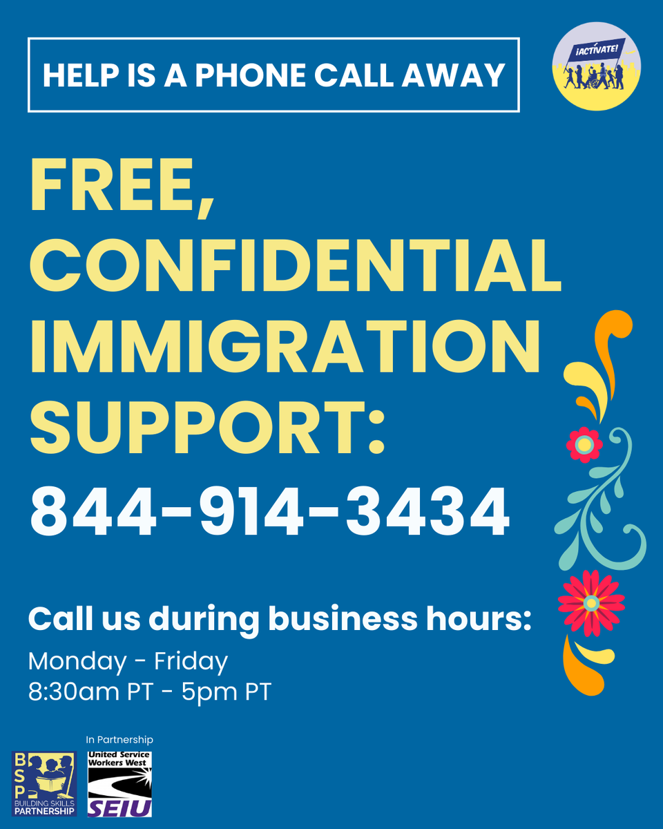 Building_Skills's tweet image. 🚨All @seiuusww USWW members have free and confidential access to our BSP Immigration Legal Services (ILS). We’re here to support you and connect you to trusted, reputable attorneys. Call our hotline today to learn more: 844-914-3434. #bsp_ca #bsp_ils