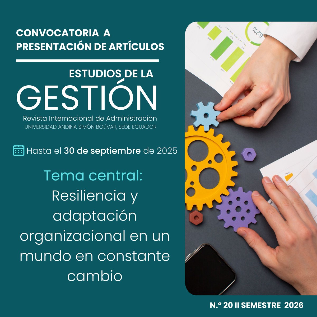 🔍 Convocatoria abierta | Revista Estudios de la Gestión

¿Investigas cómo las organizaciones enfrentan disrupciones económicas? Te invitamos a enviar tu artículo original. 

Más info y envío aquí 👉 revistas.uasb.edu.ec/index.php/eg/c… #gestión #investigación #convocatoria #uasbecuador