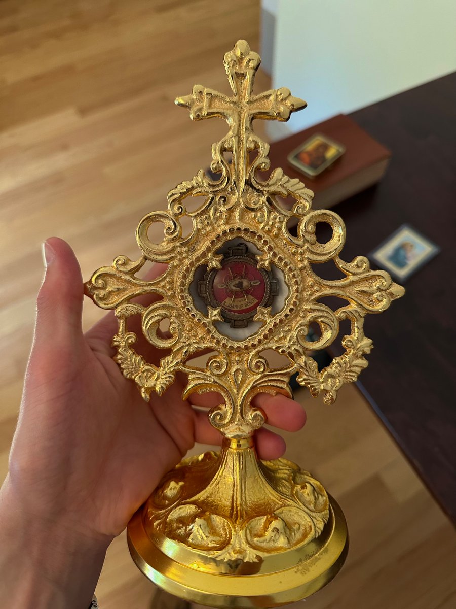 tomcontonio's tweet image. I finally got a reliquary for my Saint John Bosco relic!