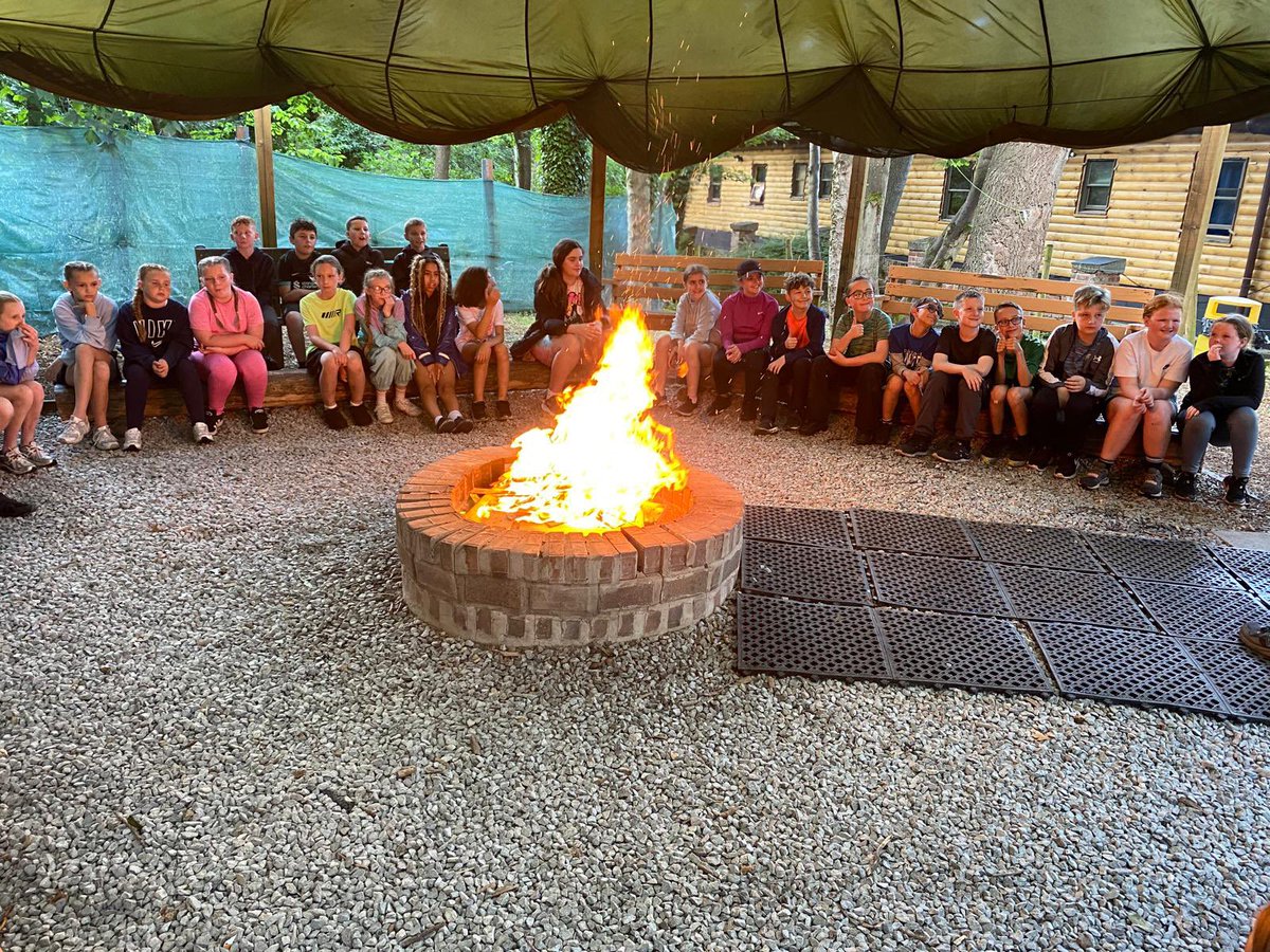 KirkbyTrips's tweet photo. What another action packed day of activities. The children all braved the weather and participated with enthusiasm. After tea, we sat around the camp fire and sang, played games and celebrated a child’s birthday in style with brownies. ❤️ https://t.co/lNWyyKk4Rw