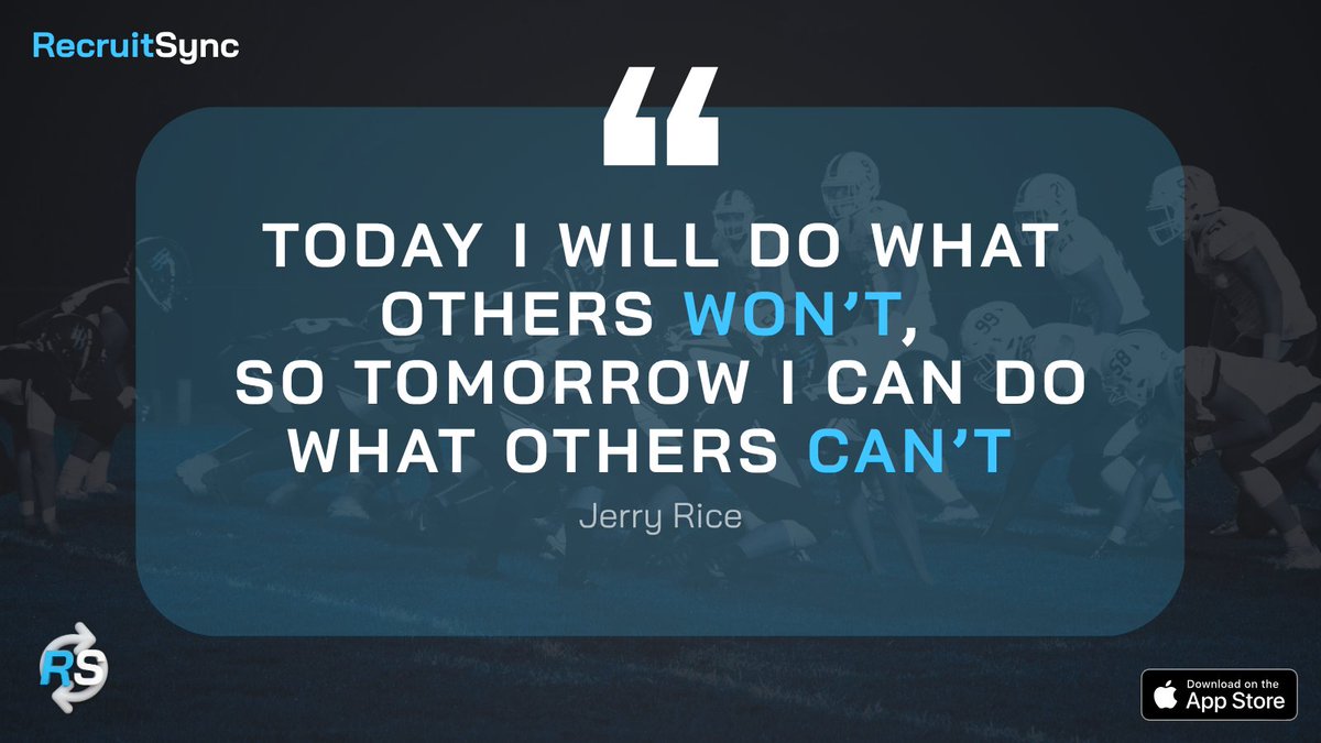 RecruitSync's tweet image. Put in the effort it takes to play at the next level today.
Make your profile. Build your list. Get recruited.
Start now with RecruitSync.
#RecruitSync #RecruitmentDoneRight