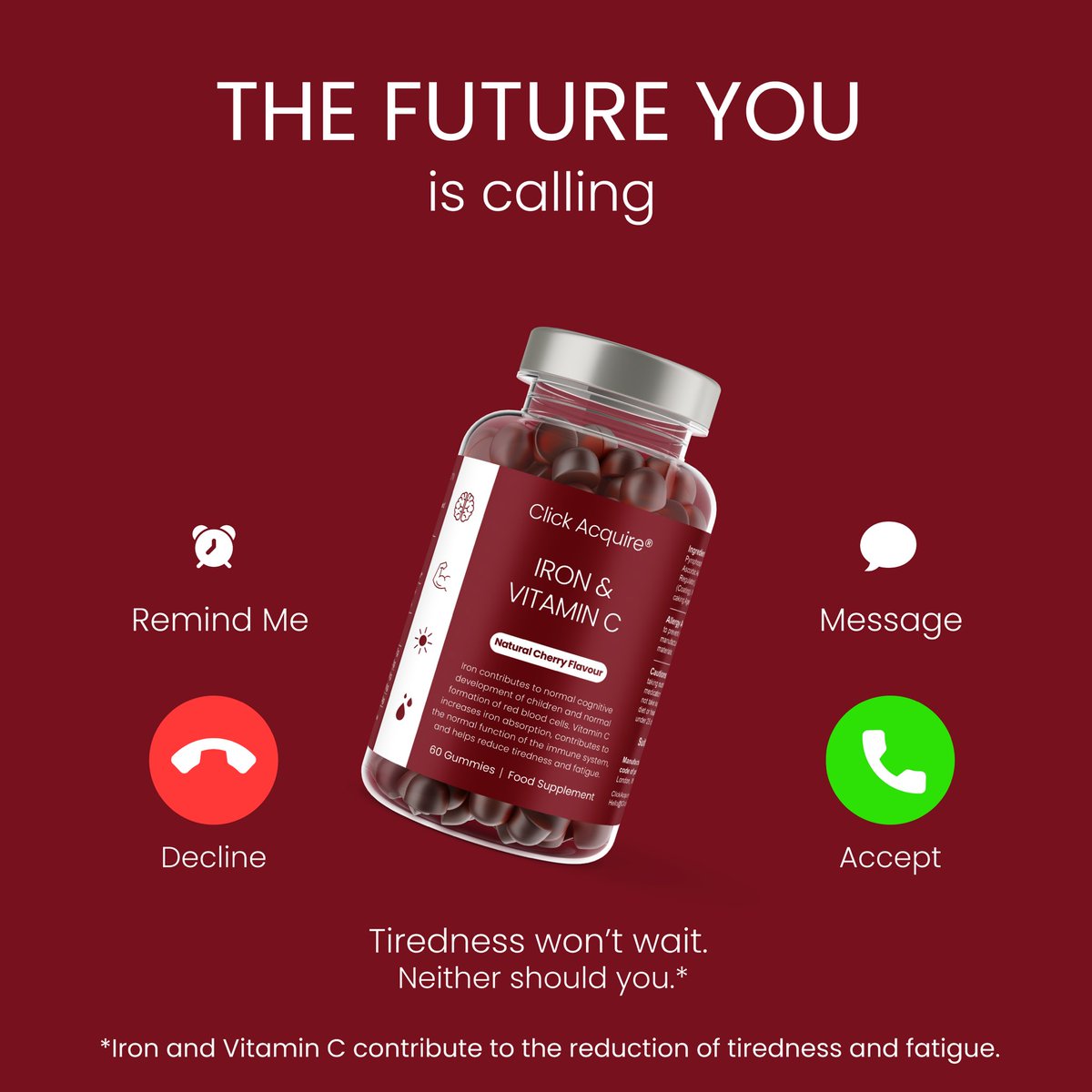 ClickAcquire's tweet image. 👤 Hi, it’s the Future You… and we’re finally not tired all the time.