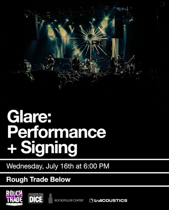 glaretx's tweet image. NYC - Rough Trade in store tomorrow.
Come say hi!
We’ll also have fee-free tickets for our Bowery Ballroom show for sale.