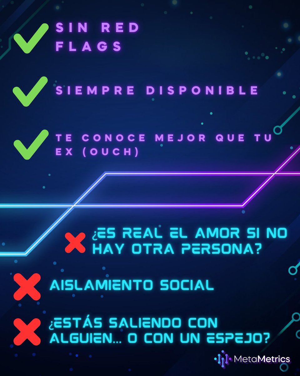 MetaMetricsMx's tweet photo. ¿Qué pasaría si tu pareja perfecta no fuera humana, sino una inteligencia?
#IA #Reflexión #FuturoDigital #AmorVirtual #Tecnología #InteligenciaArtificial #Relaciones #Futuro https://t.co/QnOTOCzmlJ