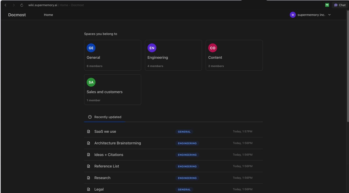 We <a href="/supermemoryai/">supermemory</a> switched to <a href="/DocmostHQ/">Docmost</a> 

Delightful UX
Built for collaboration with really good access controls
Completely self-hostable. Paid license is cheaper than all alternatives
Privacy focused

And open-source with AGPL license 🤯