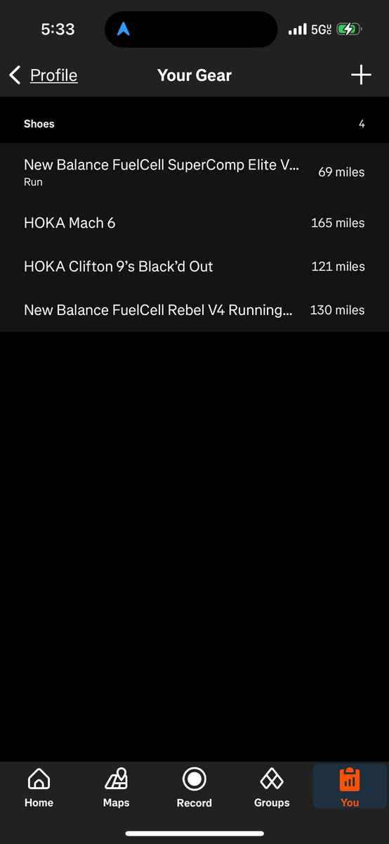 This is my running shoe rotation. Love technology!!!