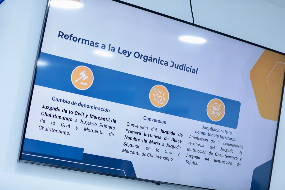 El magistrado Alejandro Quinteros Espinoza presentó ante la Asamblea Legislativa una propuesta de reforma a la Ley Orgánica Judicial para fortalecer la jurisdicción en Chalatenango y optimizar la administración de justicia.

Más información: 🔗 shre.ink/xIwK