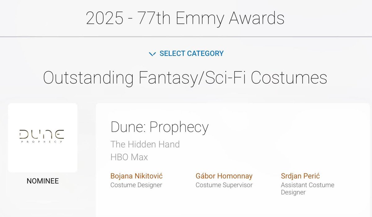 Naša kostimografkinja Bojana Nikitović nominovana je za Emmy. To je vest. Idemo Bo!