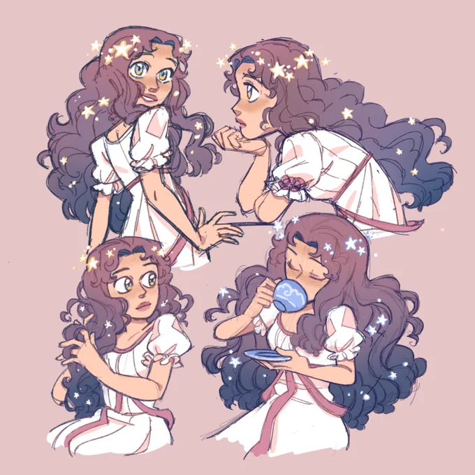 Early concepts for a Webtoon idea - she's changed a lot but some of the ideas from this initial art carried over