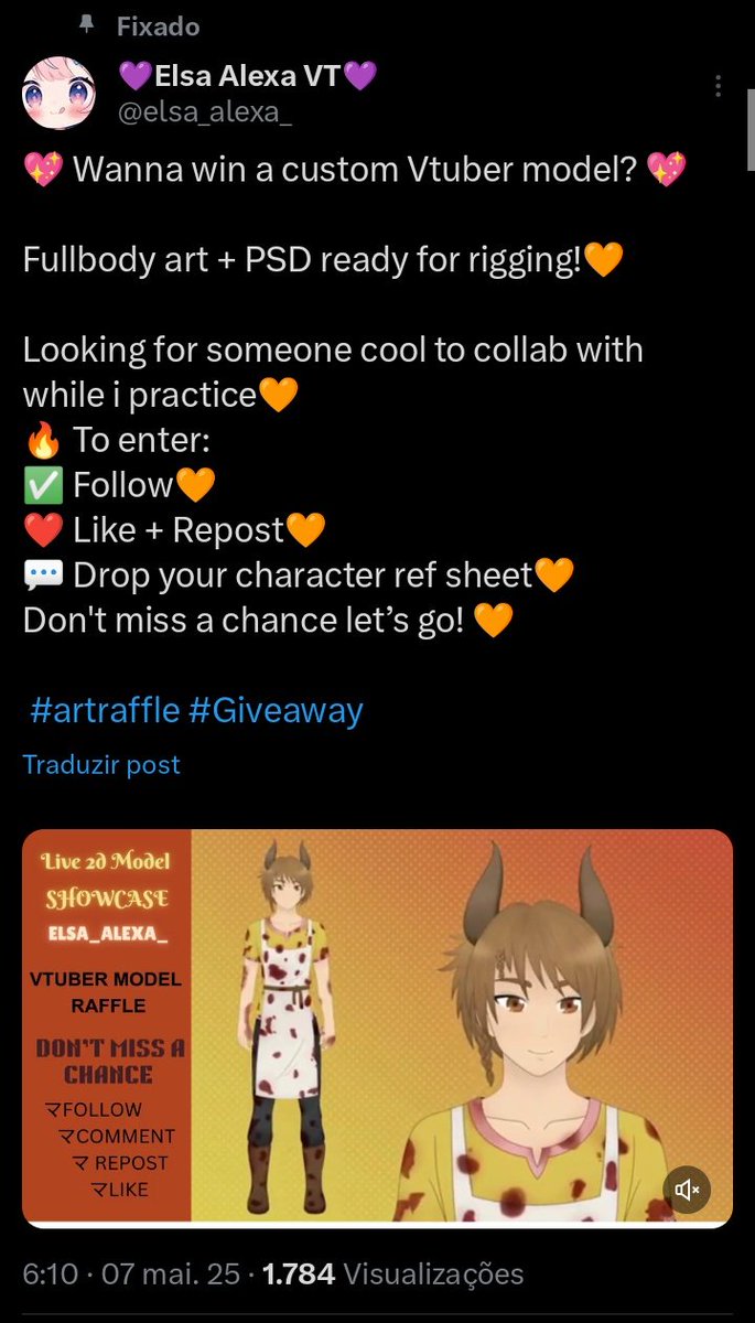 FdpApollo's tweet photo. Hey guys, I came here just to show that AMAZING Independent artist. 
I really loved the art, the rigging of the Vtuber models, everything. If you're looking for an expressive and custom Vtuber model, just follow the artist @elsa_alexa_ . Thx for everything 🤙🏻 https://t.co/zKyo4QXwtW