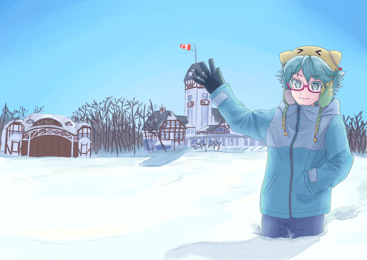 I also forgot to upload my entry for <a href="/FarawayAsterism/">FarawayAsterism/遥かな星座・アトリエフェス16・うに6</a>'s Timeless Travelogues postcard project back in.... *checks notes* 2023!

I drew Lotte visiting the park on a very cold and snowy day, since I wanted people to see what it's like where I live!

This was also lotsa fun to draw!