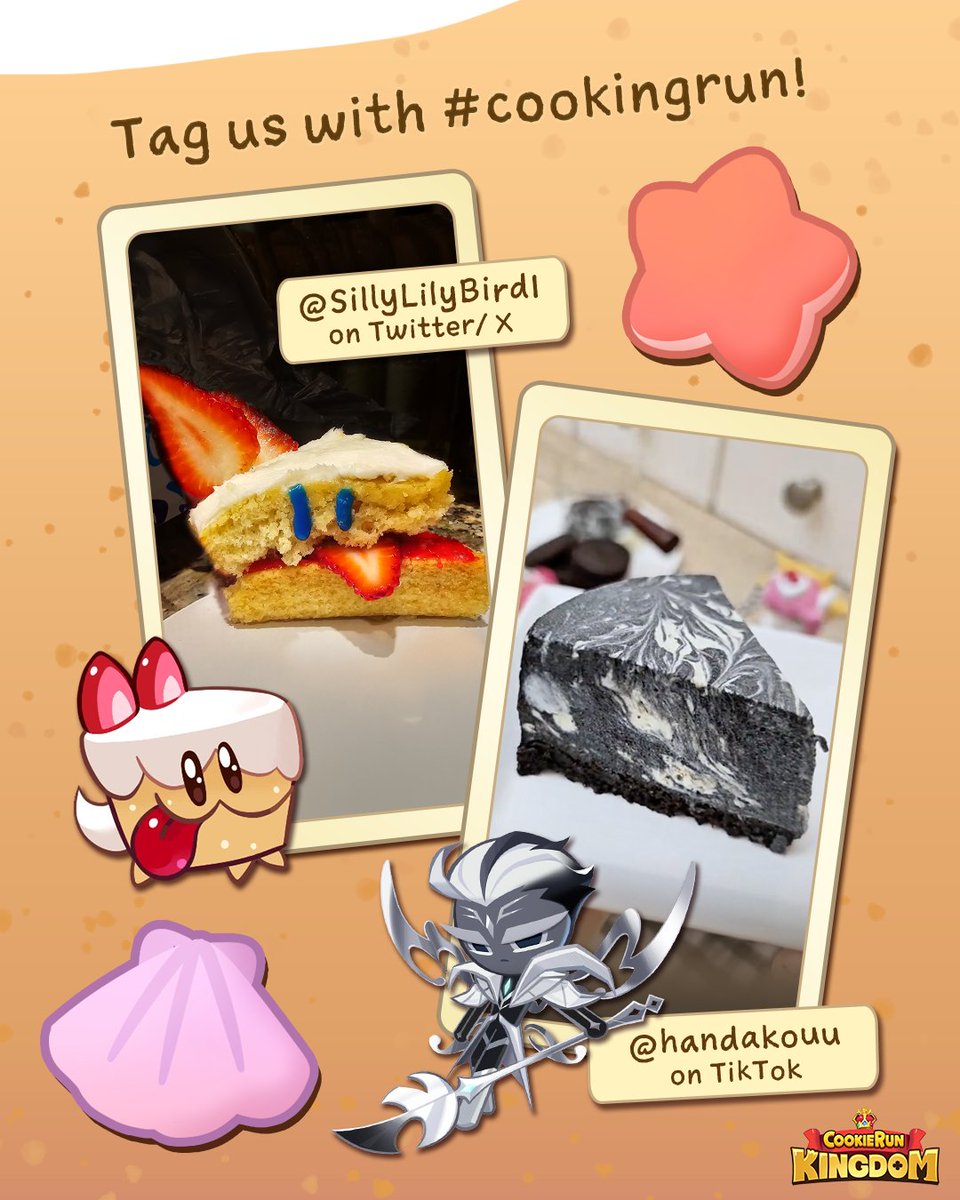 CRKingdomEN's tweet image. 🧑🍳 Welcome to Cook-ieRun: Kingdom 🧑🍳
Take up your whisks and whip up your finest masterpieces! We're calling all chefs and fan-artists to create art or a dish inspired by CookieRun: Kingdom! Dough-not miss out on your chance to show off your flour power digitally OR IRL for a…