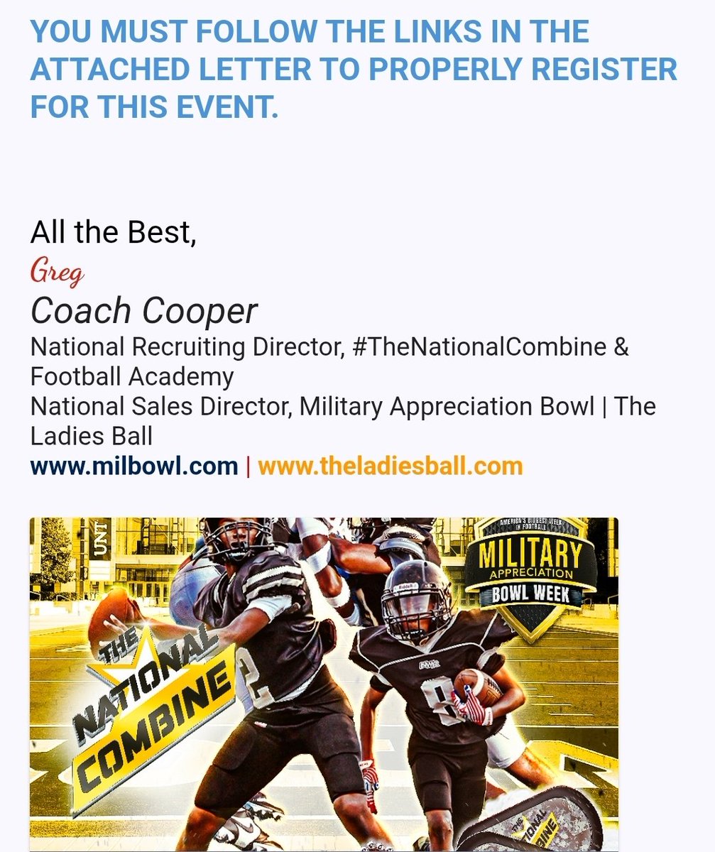 Daniel ▪️GREEDY▪️ Haynes Jr 5⭐ C/O 2029 (@greedy_jr) on Twitter photo #AGTG I Received My Official Invite to Attend #TheNationalCombine <a href="/USArmyBowl/">Military Appreciation Bowl Week</a> Dec. 2025, Going up against The Best players in the nation. #C/o2029 #9thGrade
<a href="/wyliebulldogsFB/">Wylie Football</a> I Promise To Ball Out.
Thank You <a href="/USArmyBowl/">Military Appreciation Bowl Week</a> , <a href="/GregCooperUSA/">Natl Recruiting Dir | Military Appreciation Bowl</a> & <a href="/CoachMcCannERT/">Coach McCann</a> 🙏🏽
<a href="/cmart/">Clay Martin</a> <a href="/2ndcoachkates/">Matt Kates</a> #AGTG I Received My Official Invite to Attend #TheNationalCombine <a href="/USArmyBowl/">Military Appreciation Bowl Week</a> Dec. 2025, Going up against The Best players in the nation. #C/o2029 #9thGrade
<a href="/wyliebulldogsFB/">Wylie Football</a> I Promise To Ball Out.
Thank You <a href="/USArmyBowl/">Military Appreciation Bowl Week</a> , <a href="/GregCooperUSA/">Natl Recruiting Dir | Military Appreciation Bowl</a> & <a href="/CoachMcCannERT/">Coach McCann</a> 🙏🏽
<a href="/cmart/">Clay Martin</a> <a href="/2ndcoachkates/">Matt Kates</a>