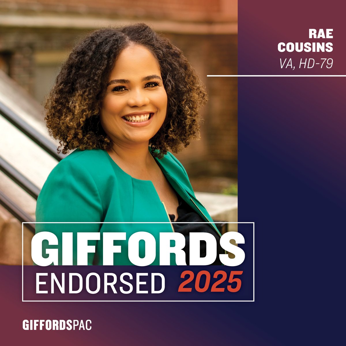 Rae_Cousins23's tweet image. I am humbled to receive the endorsement of @GIFFORDS_org and to be named a gun safety champion. I will continue to be a voice for common sense gun laws and proven, community-driven solutions. We can, we must, and we will take action together.