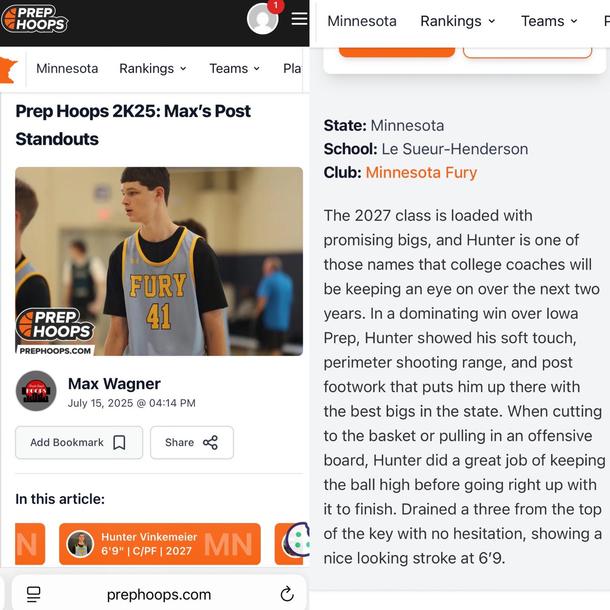 HunterVink_41's tweet image. Thanks for the write up @FreshCoastHoops!
@mnfuryboys @ZachGoring @RyanJamesMN @NorthstarHoops