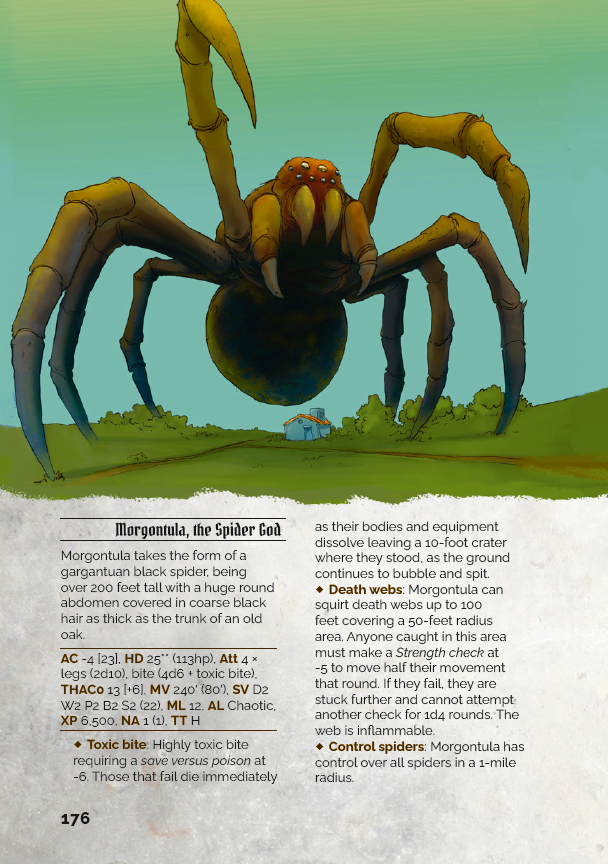 Monk3yBlood's tweet image. My Ryecroft sessions ended the other week with a grand finale of cinematic proportions. The wormkin had figured out the Libram of the Arachnae, and summoned Morgontula, who promptly ate The Abbess. As the abbess died, all the Writhers dropped down lifeless. The Libram was then…