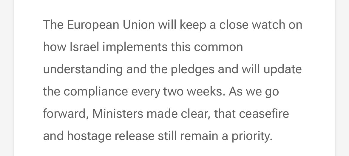 manus_carlisle's tweet image. Today Europe’s foreign affairs ministers met to discuss the EU’s reaction to the genocide in Gaza.
They decided to “keep a close watch” on the situation.