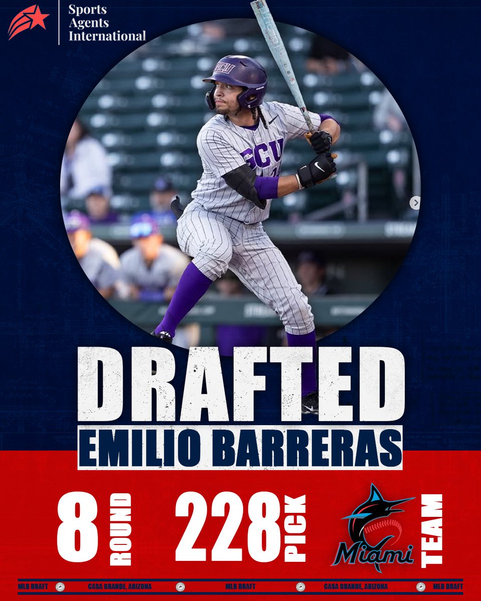 sportsagentsint's tweet photo. Congratulations to Emilio Barreras on being drafted by the Miami Marlins https://t.co/dzPTGt9IIQ