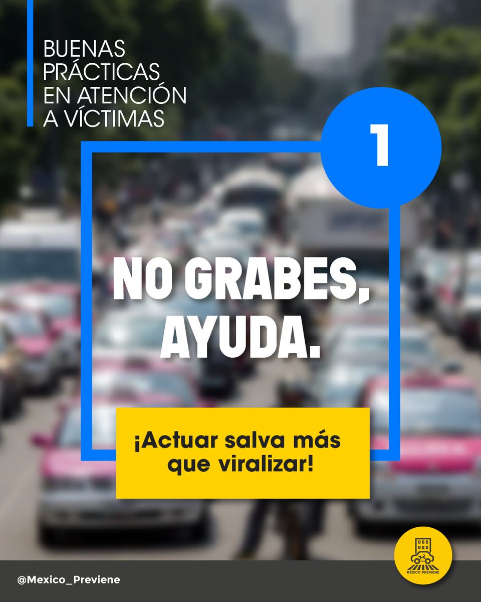 Mexico_Previene's tweet image. 🚫 Una persona herida no es contenido. Es una vida.
⏱️ La atención oportuna puede marcar la diferencia entre la vida y la muerte.
🙏 No mires. No grabes. Ayuda.
#VíctimasViales #PrimeroLaVida #MovilidadConCuidado #MéxicoPreviene