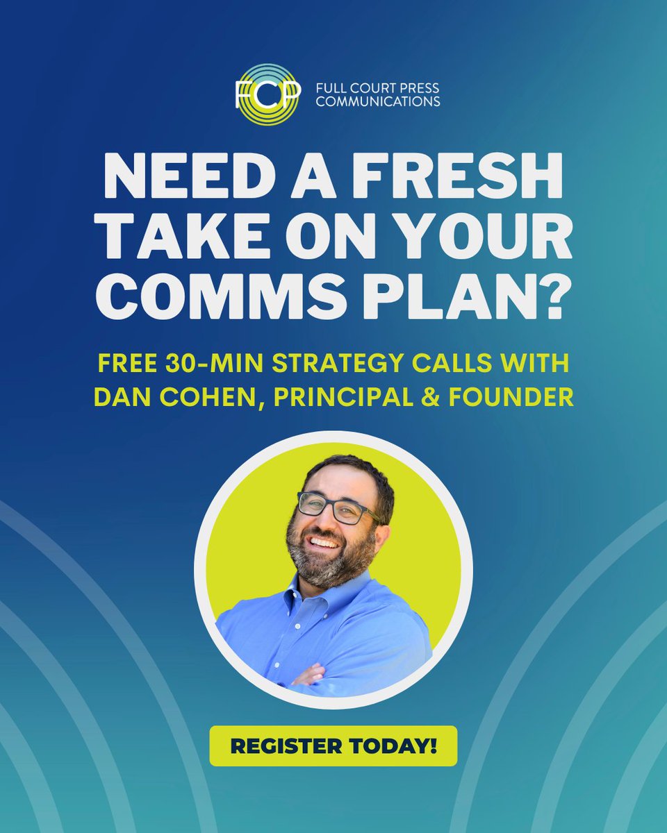 FullCourtPress's tweet image. Need support with your FY 2025–2026 comms planning? Book a free 30-minute strategy call with Dan Cohen (@dcstpaul) on:
🎯 Messaging
📣 Campaigns
⚠️ Crisis Prep
🧭 Leadership Support
Spots are limited! 🔗 loom.ly/ZHp2v1E