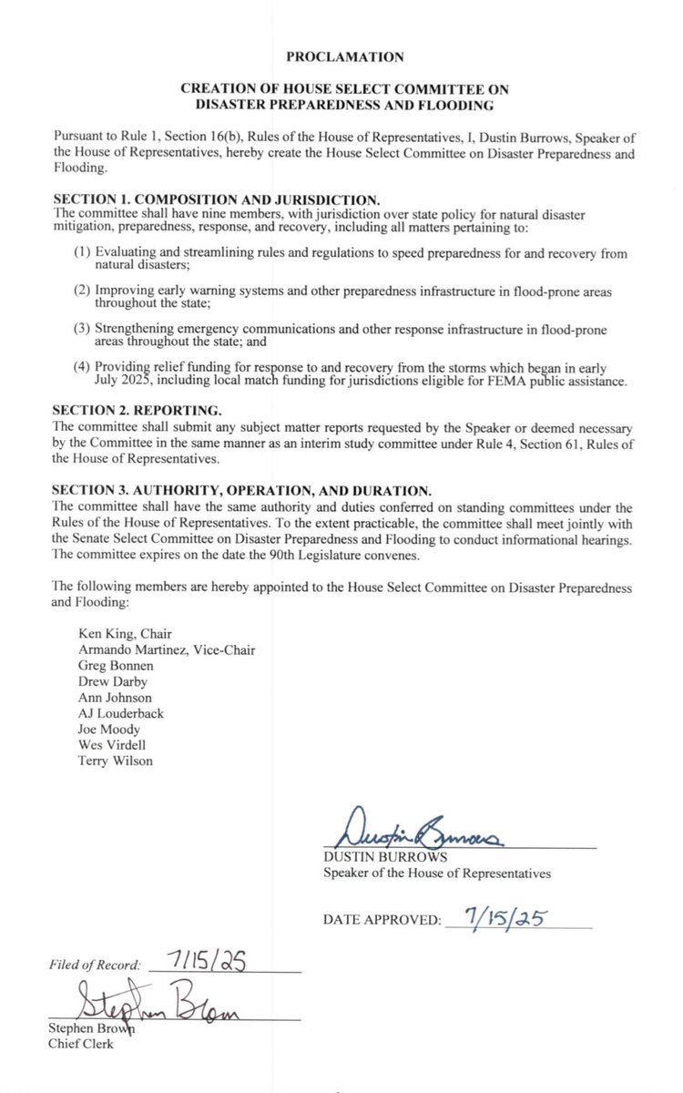 wesvirdelltx's tweet image. Thank you Speaker Burrows for appointing me to the House Select Committee on Disaster Preparedness and Flooding.
I look forward to representing the counties that have endured through the recent flooding. I have learned a lot in the last two weeks about disaster preparedness and…