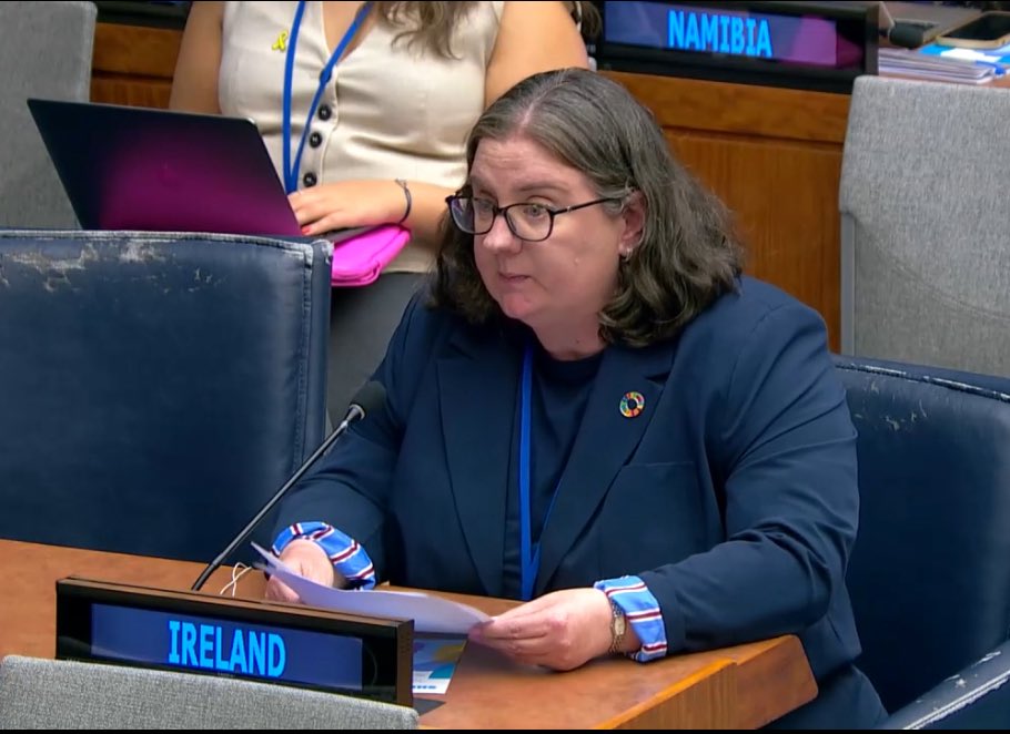 IrishMissionUN's tweet image. At #HLPF2025, 🇮🇪 addressed a segment on SDG 5 – Gender Equality.
#SDG5 is essential for the achievement of other SDGs.
Achieving full human potential & sustainable development is only possible if women & girls fully, equally & meaningfully participate in all aspects of society.