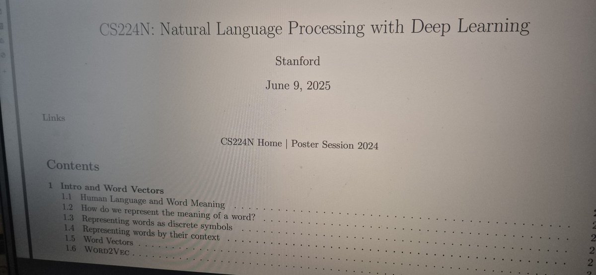 Today I have started taking the online <a href="/Stanford/">Stanford University</a> course #CS224N to grasp the basics of DL with NLP. If someone else is taking this course, we can team up and discuss ideas. 🤓🤝📚🇲🇽 <a href="/stanfordnlp/">Stanford NLP Group</a> <a href="/chrmanning/">Christopher Manning</a> #NLP #DL #AI