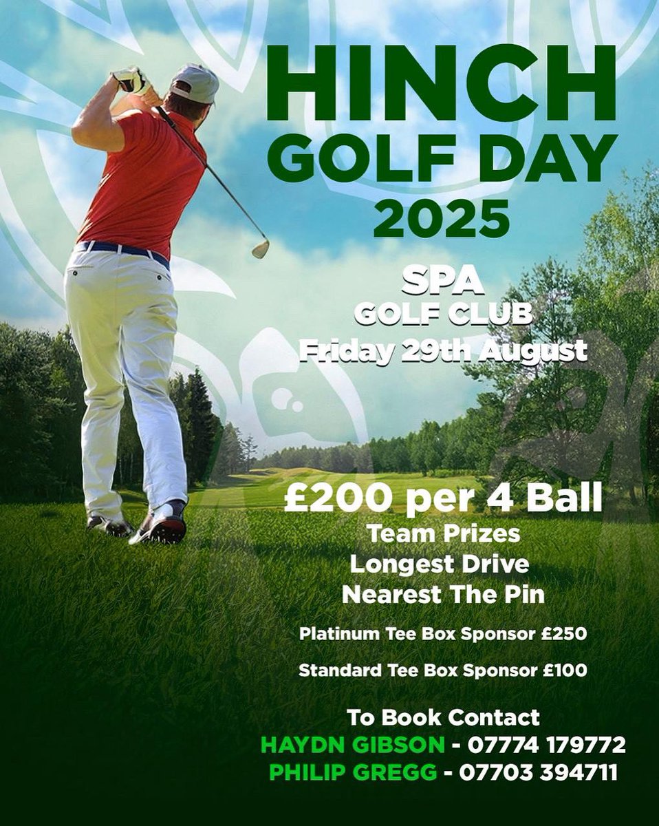 Ballynahinch RFC (@hinchrfc) on Twitter photo Hinch Golf Day 2025 โณ๏ธ 
๐ Spa Golf Club
๐ Friday 29th August 2025
See post for details on how to book! ๐๏ธโโ๏ธ
#StagsUp #Fore Hinch Golf Day 2025 โณ๏ธ 
๐ Spa Golf Club
๐ Friday 29th August 2025
See post for details on how to book! ๐๏ธโโ๏ธ
#StagsUp #Fore