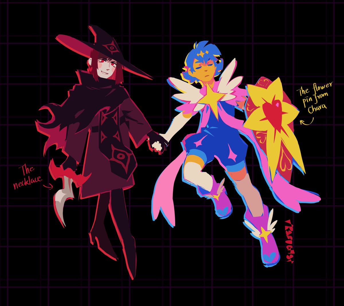 ratbuchet's tweet image. dunno for what reason they would ever go to a dark world, but here!
- deltarune, that college friends au